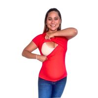 Polo Clasico Lactancia y Embarazo Rojo manga corta