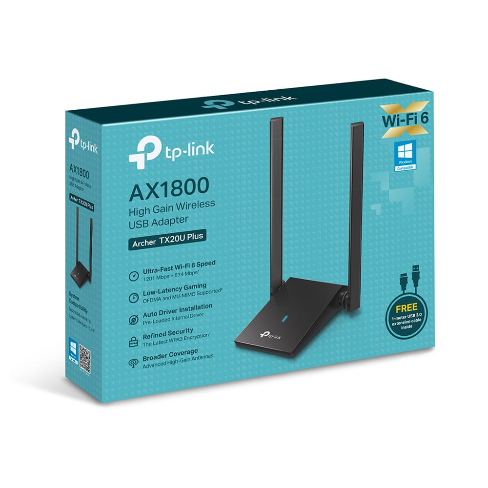 Adaptador USB WiFi TP-LINK Archer TX20U Plus AX1800 velocidad 1800 Mbps