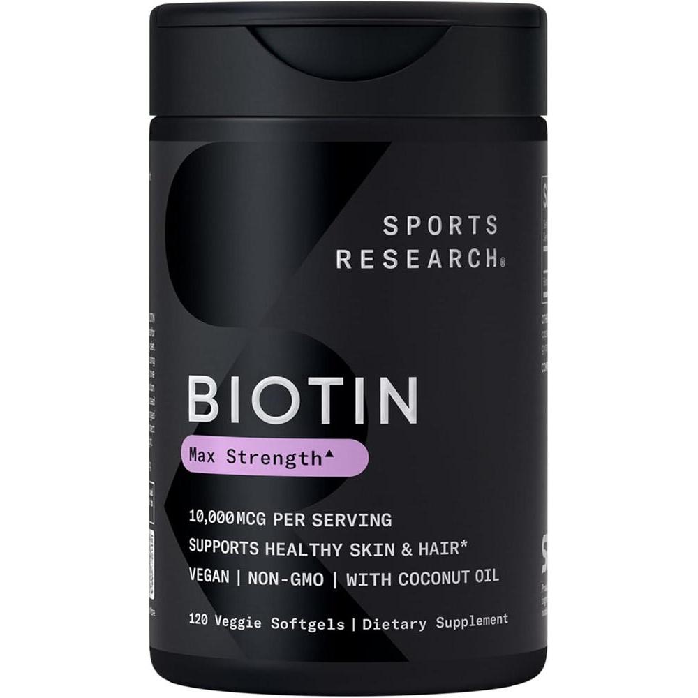 Biotina vegana para piel y cabello, 120 cápsulas blandas