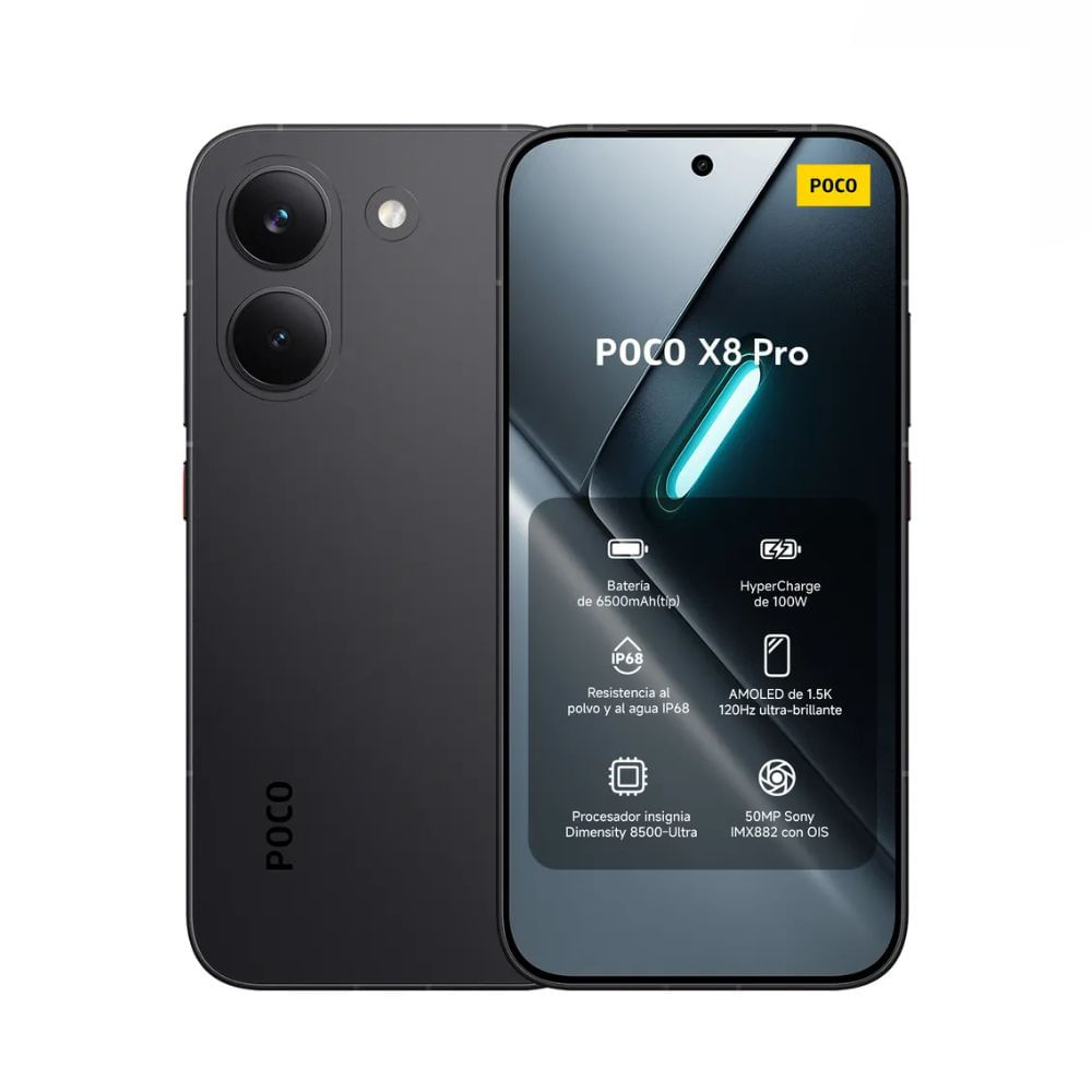 Celular Xiaomi POCO X8 Pro 5G 8GB 512GB Negro - Procesador MediaTek 8500-Ultra