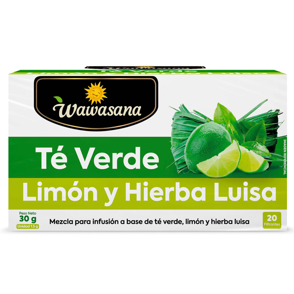 Té Verde Limón y Hierba Luisa WAWASANA Caja 20un