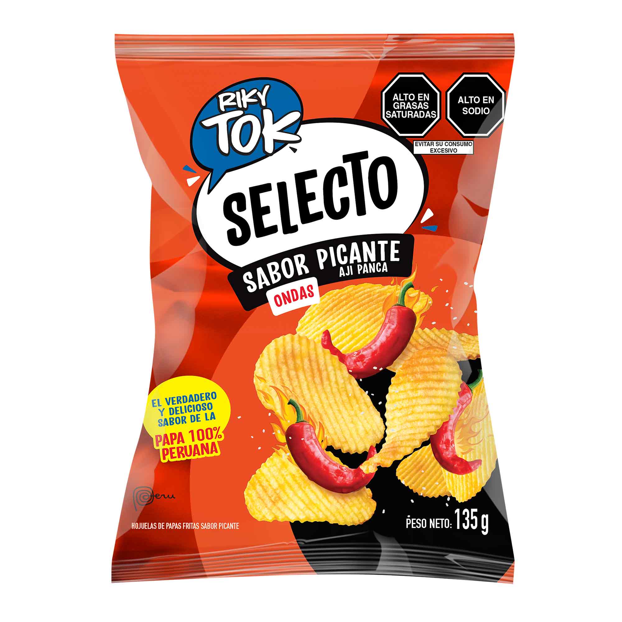 Papas Ondas Picante RIKYTOK Bolsa 135g