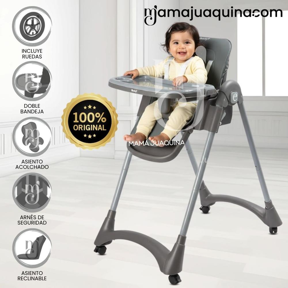 Silla de Comer Plegable ALAI con Rueditas Gray