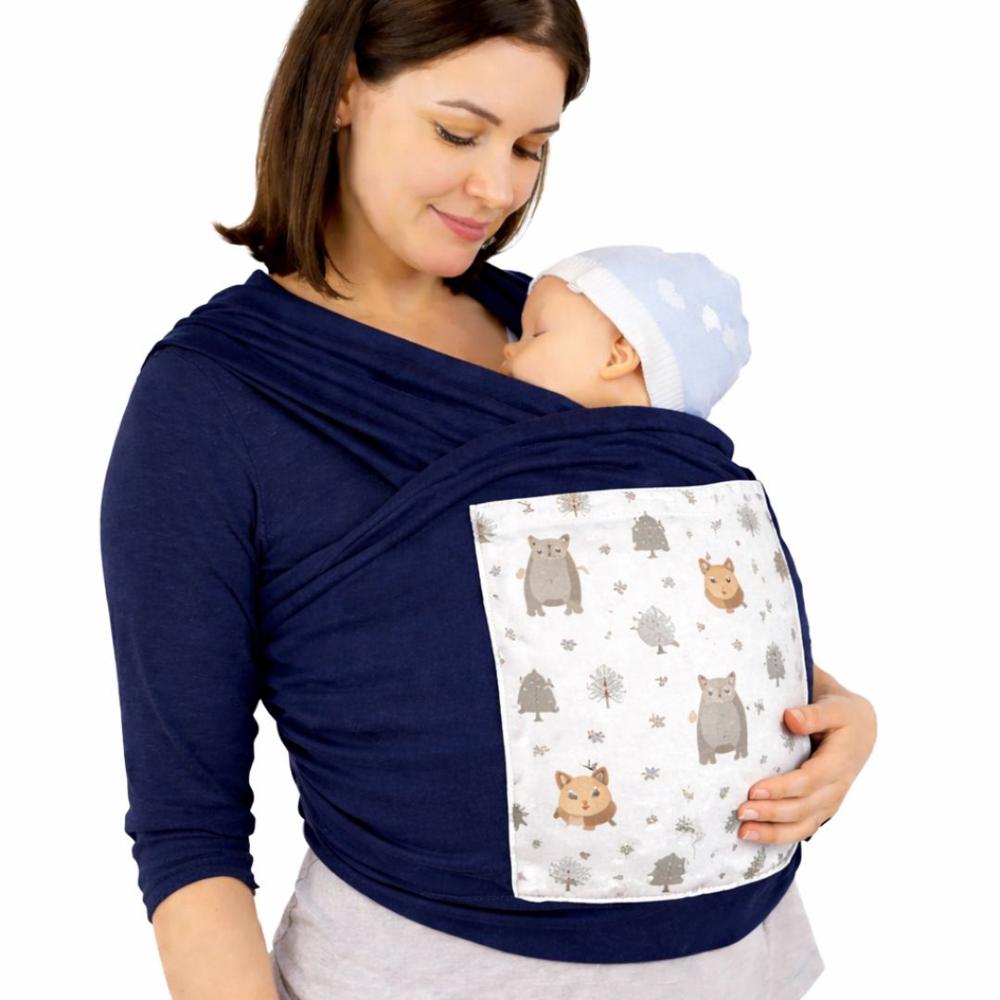 PORTA BEBE FULAR DOS PIEZAS 100 ALGODÓN AZUL