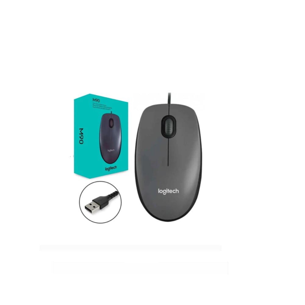 MOUSE ÓPTICO LOGITECH M90 NEGRO. CABLE USB. AMBIDEXTRO. 1000 DPI.