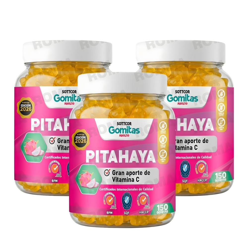 PACK 3 GOMITAS PITAHAYA PARA ADULTOS SOTTCOR LABS 150 UNIDADES