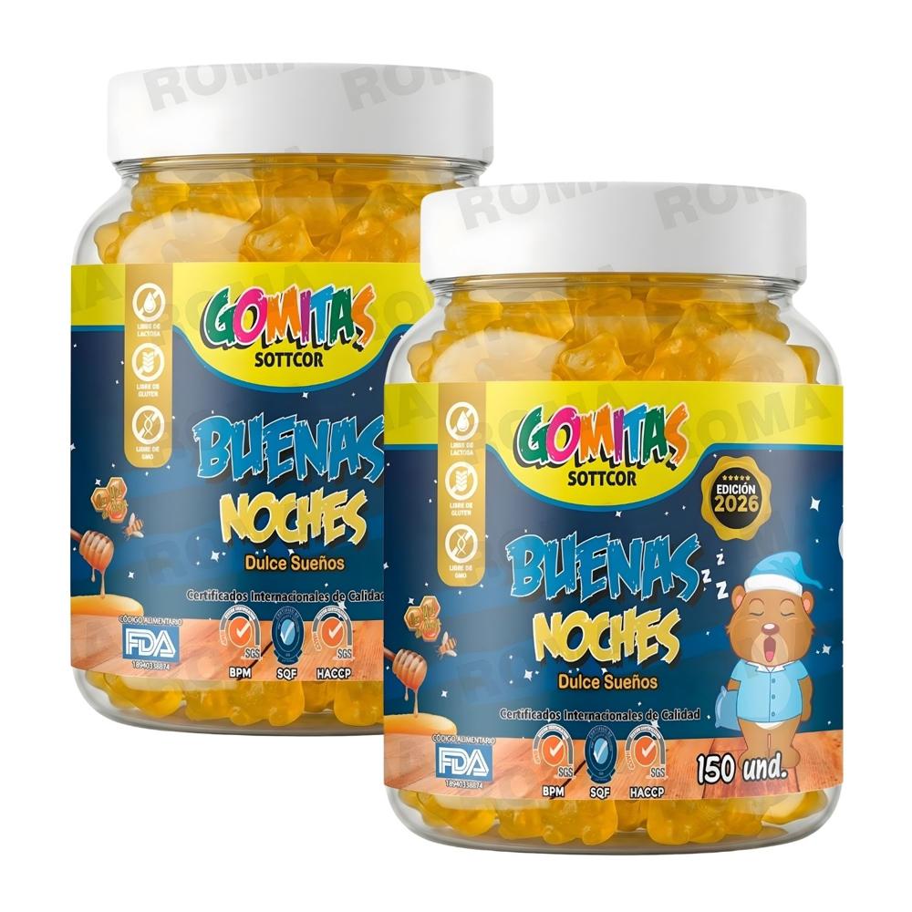 PACK 2 GOMITAS BUENAS NOCHES PARA NIÑOS SOTTCOR LABS 150 UNIDADES