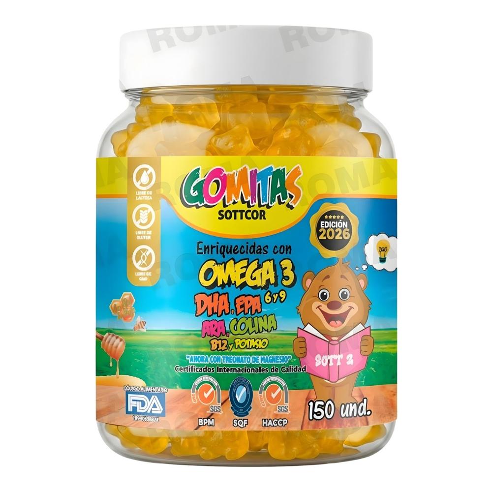 GOMITAS OMEGA 3 PARA NIÑOS SOTTCOR LABS 150 UNIDADES