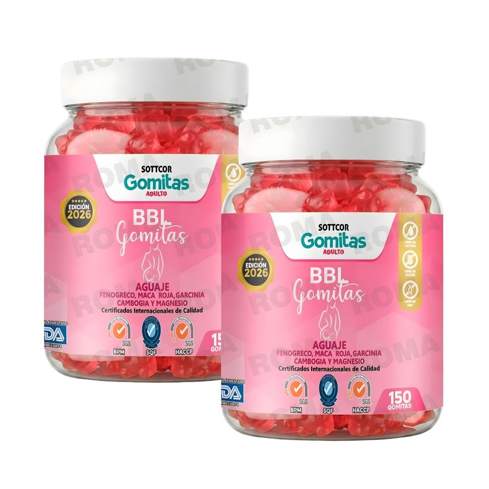 PACK 2 GOMITAS DE AGUAJE BBL ADULTOS SOTTCOR LABS 150 UNIDADES