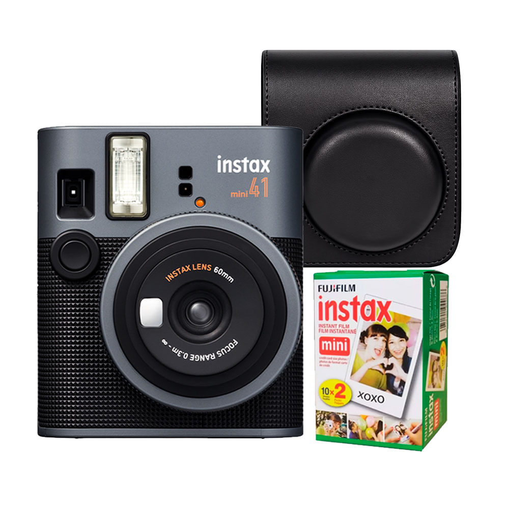 Camara Fujifilm Instax Mini 41  Estuche negro  Pelicula x 20