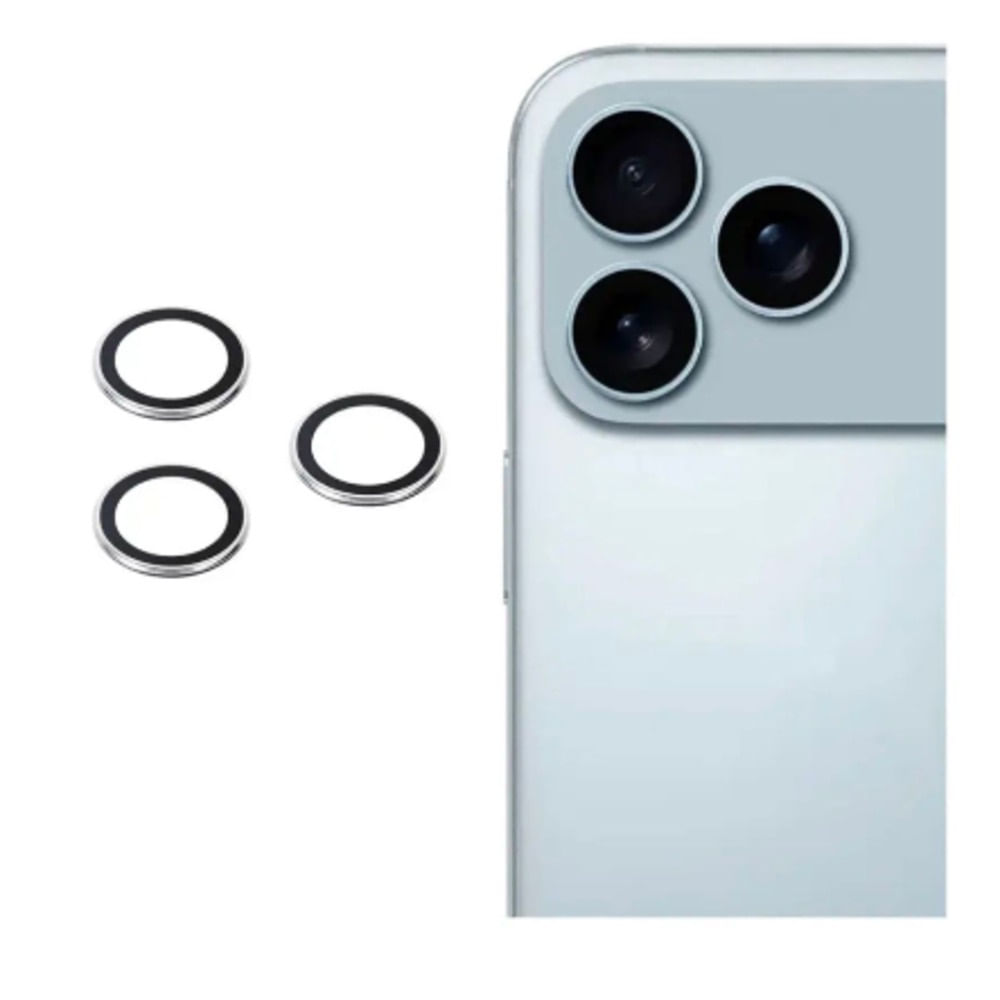 Mica Protector de Camara para Iphone 17 Pro Max - PLATEADO