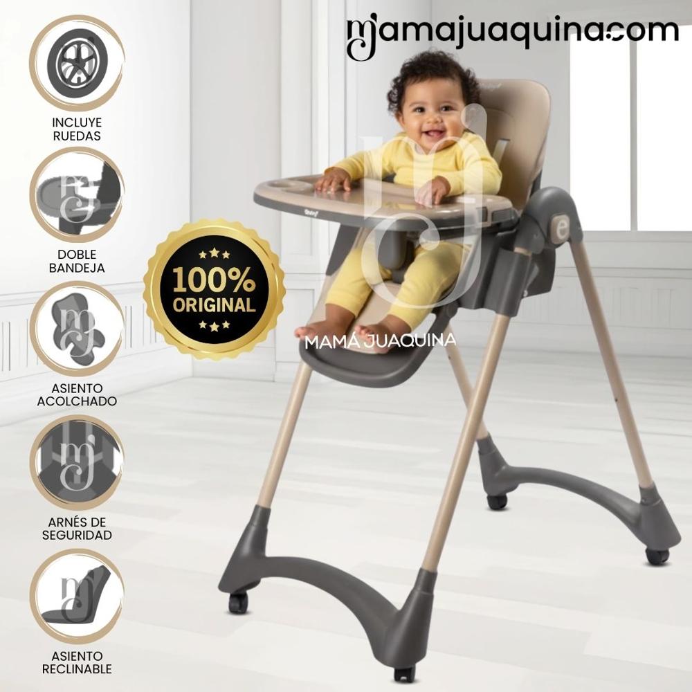 Silla de Comer Plegable ALAI  con Rueditas Beige