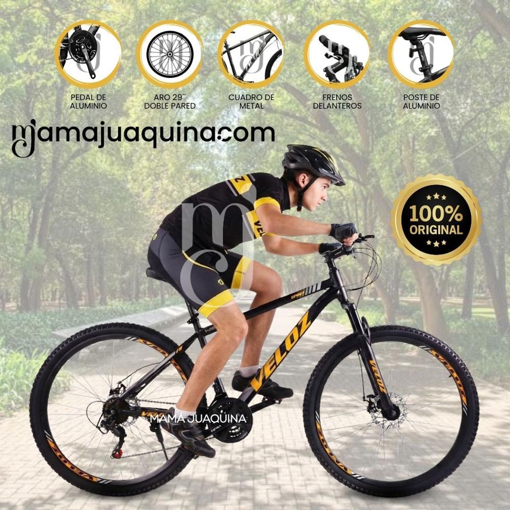 Bicicleta Montañera Deportiva Aro 29 Roma MTB II Black-Yellow