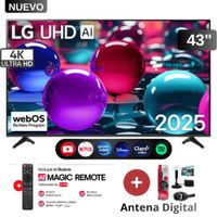 Smart TV LG 43 Pulgadas 4K UHD AI 43UA7300PSB webOS mas control magic y antena digital