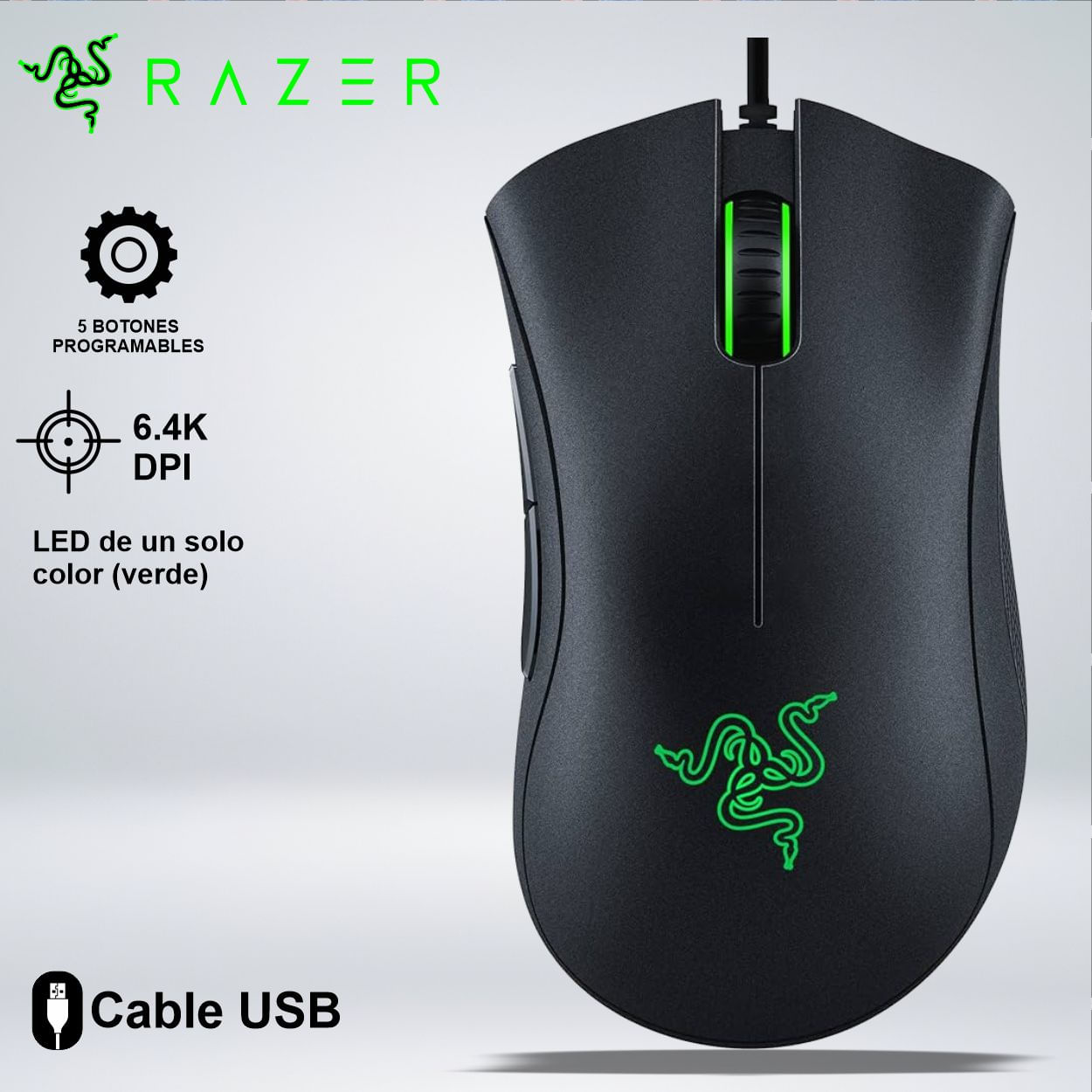 MOUSE RAZER DEATHADDER ESSENTIAL 6400 DPI SWITCH MECHANICAL BLACK