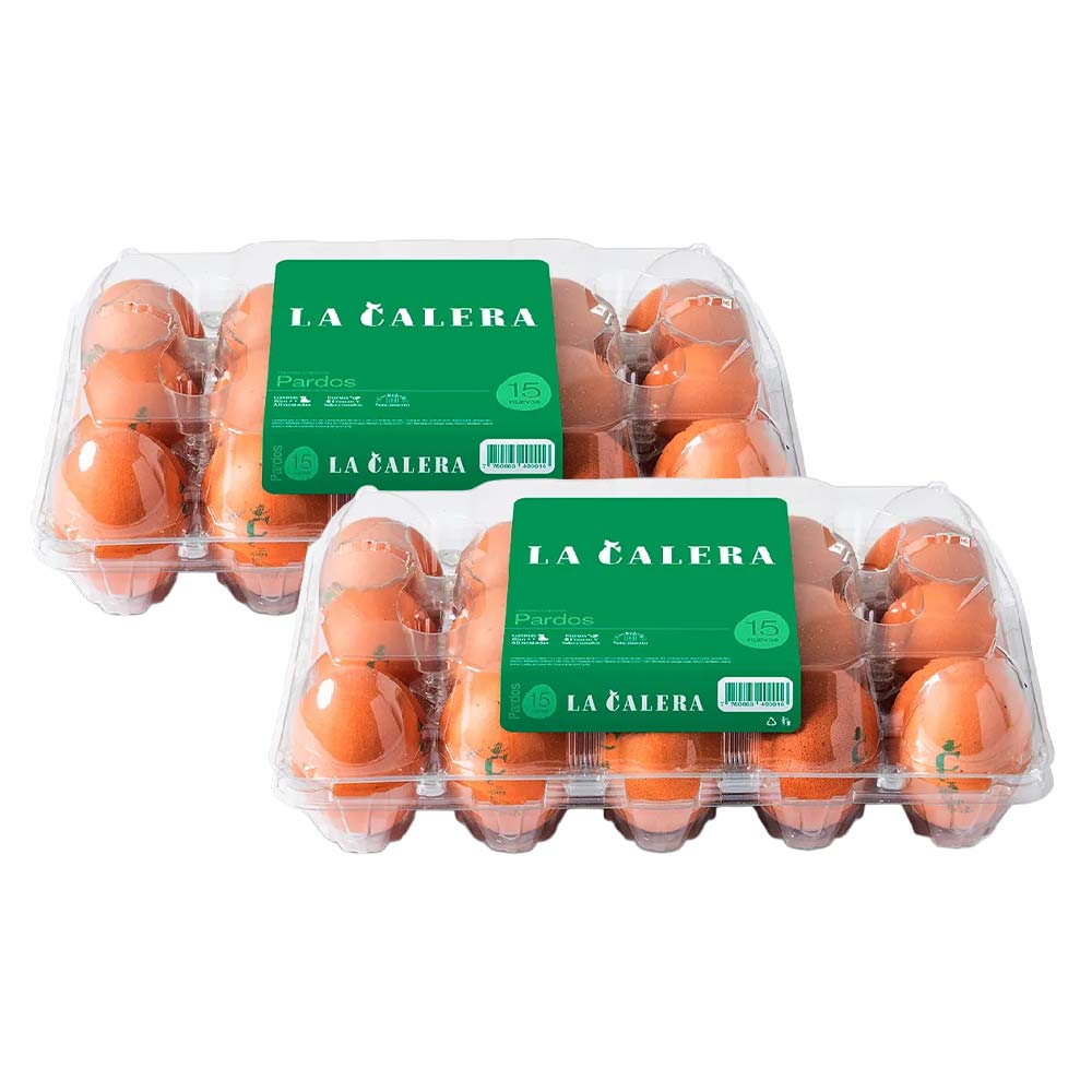 Pack Huevos Pardos LA CALERA Bandeja 15un x 2un