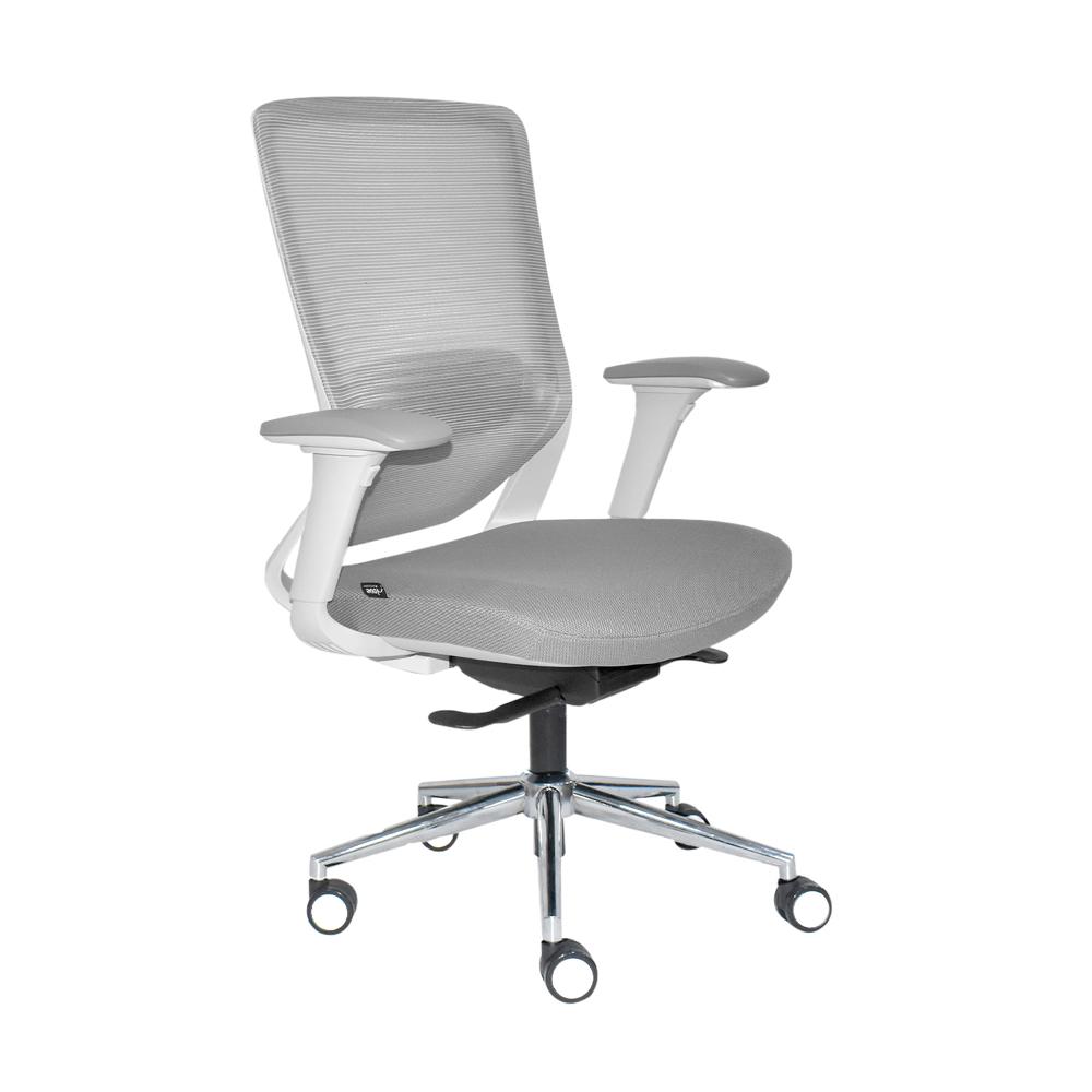 Silla Ergonómica Loop Gerente 4D Cromado Gris PN Ofideas