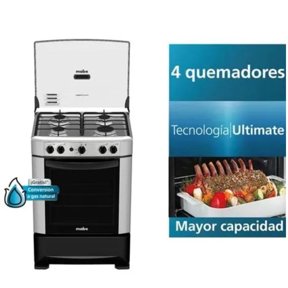 Cocina Mabe a Gas CMP6014AG0 4 Hornillas - Grafito
