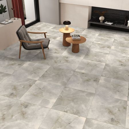 Piso Cerámico Marmolizado Burdur Gris 60x60cm 1.44m2 Gala