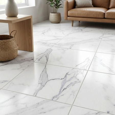 Piso Cerámico Marmolizado Luna Blanco 60x60cm 1.80m2 Celima