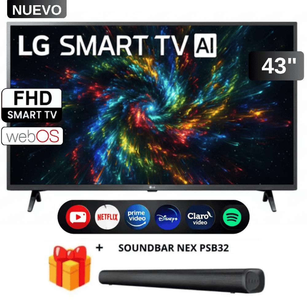 Smart TV LG 43 Pulgadas Full HD 43LR6000PSA webOS THINQ AI mas Soundbar Nex
