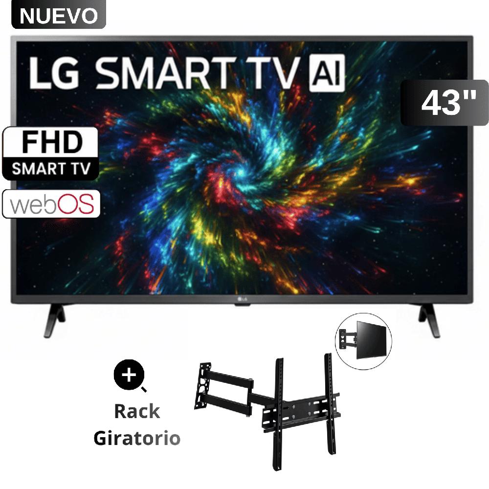 Smart TV LG 43 Pulgadas Full HD 43LR6000PSA webOS THINQ AI mas Rack giratorio