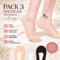 Pack 3 Medias Natural Invisibles con Costura