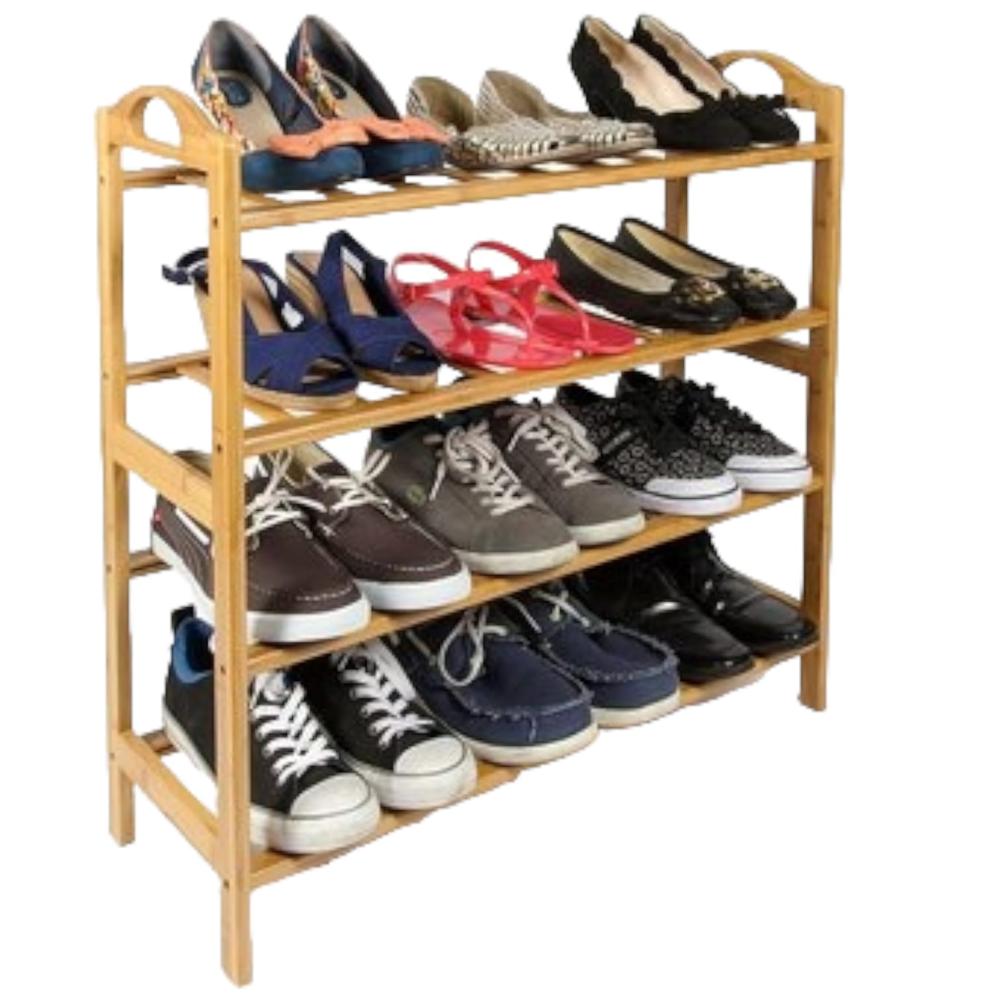 Organizador De Zapatos Zapatera De Madera Bambu 4 Pisos