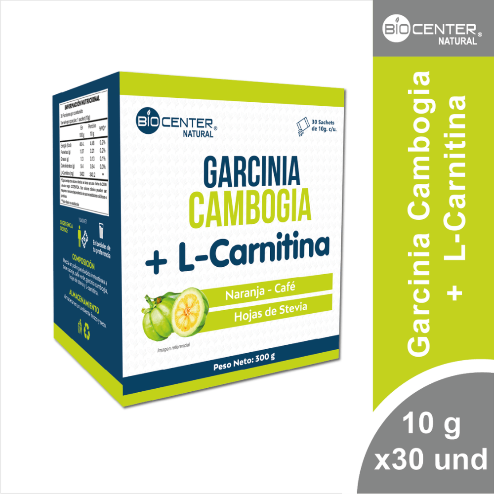 Garcinia Cambogia mas L-Carnitina x 30 sachets - Biocenter Natural