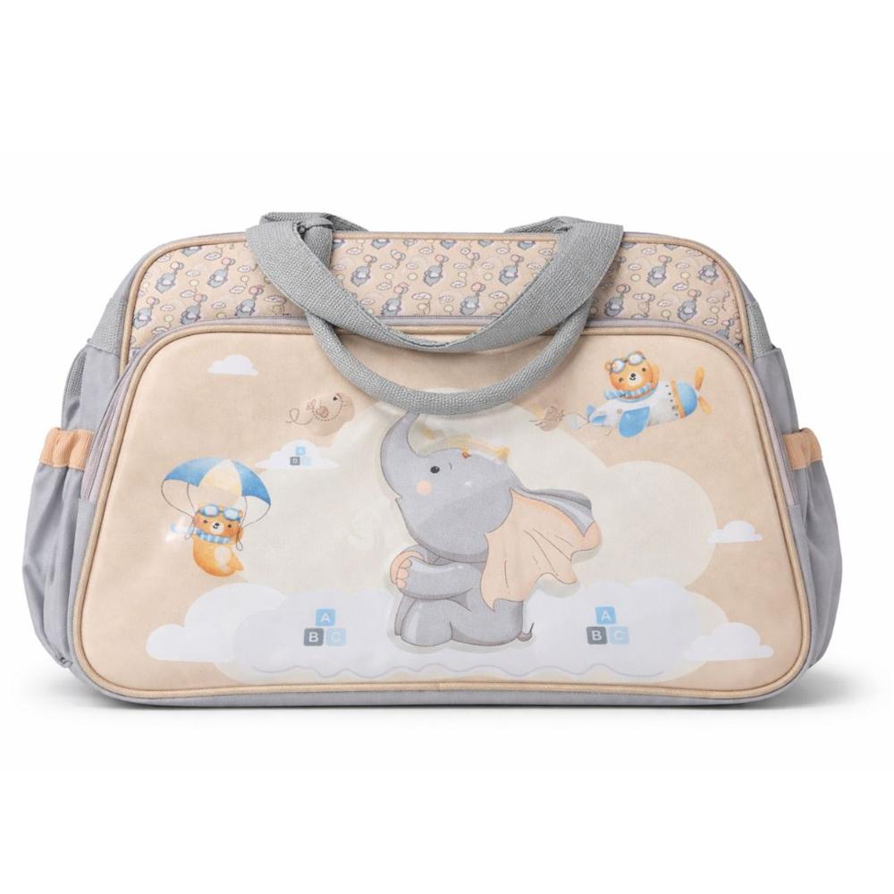 Bolso cartera pañalera para bebe Beige con diseño
