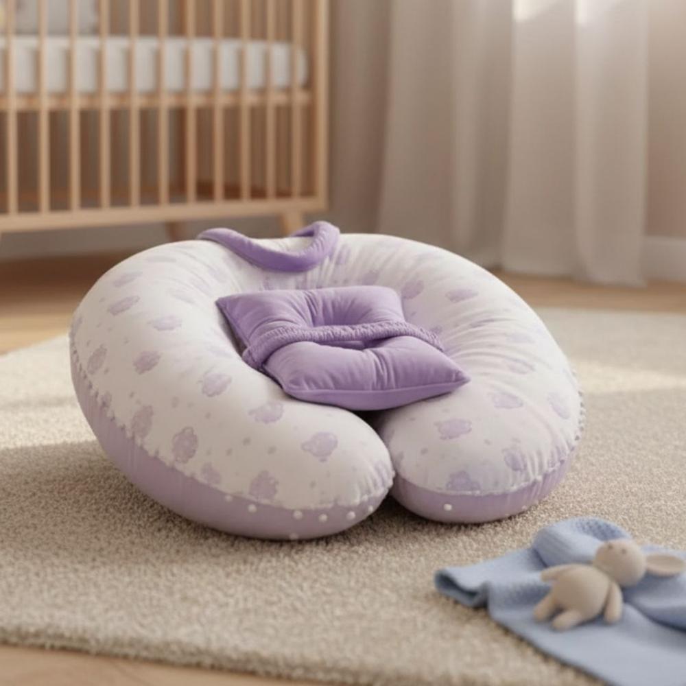 COJIN DE LACTANCIA CON ALMOHADA 60X60 CON FORRO LILA