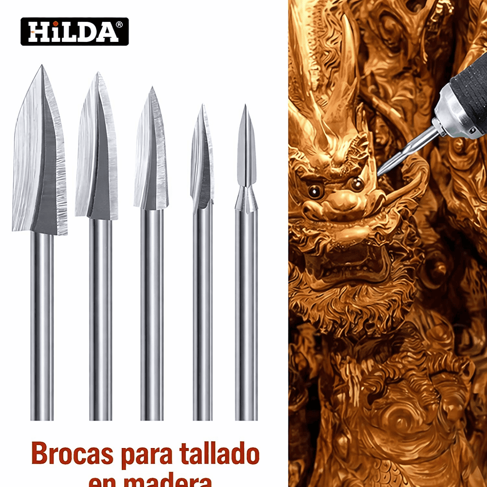 Kits de Fresas Rebanadoras de Madera de 3mm para Dremel x5 Piezas