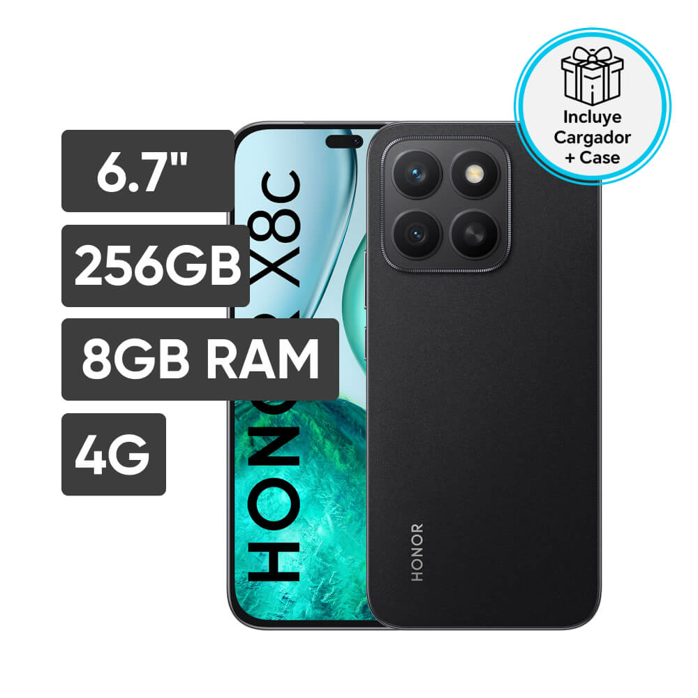 Smartphone HONOR X8C 6.7"" 8GB 256GB 108MP+5MP Negro