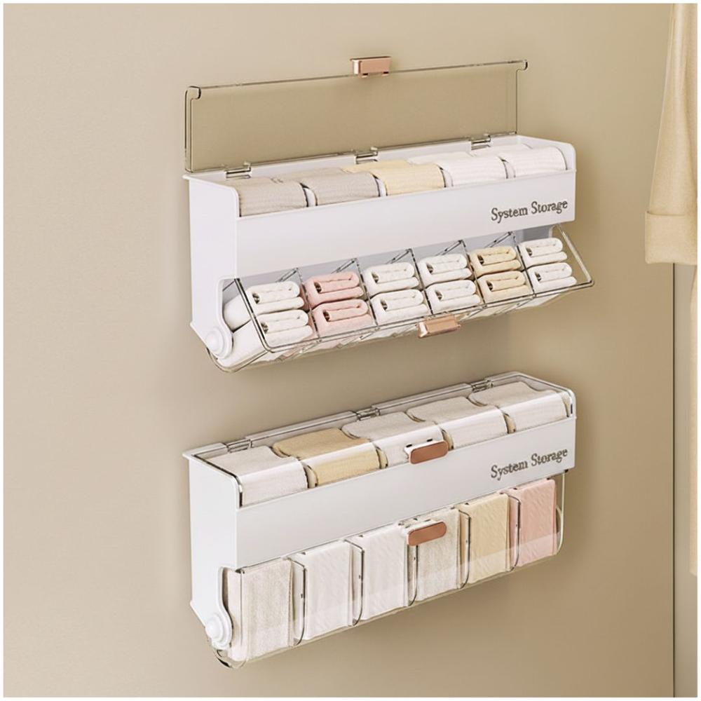 Organizador de Ropa Interior Calcetines Maquillaje Accesorios Multiusos 16.5x40x9cm Blanco