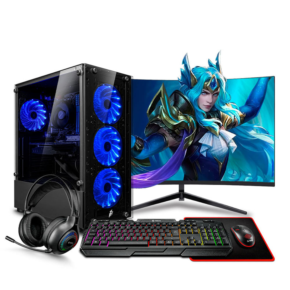 COMPUTADORA PC GAMER DRACO BLUE INTEL CORE I3 14100F 16GB 500GB 24 RTX3050 6GB MI PC LISTA MIPCLISTA