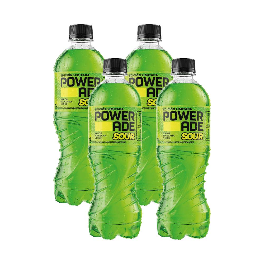 Bebida Rehidratante POWERADE SOUR Manzana Verde Botella 600ml x 6un