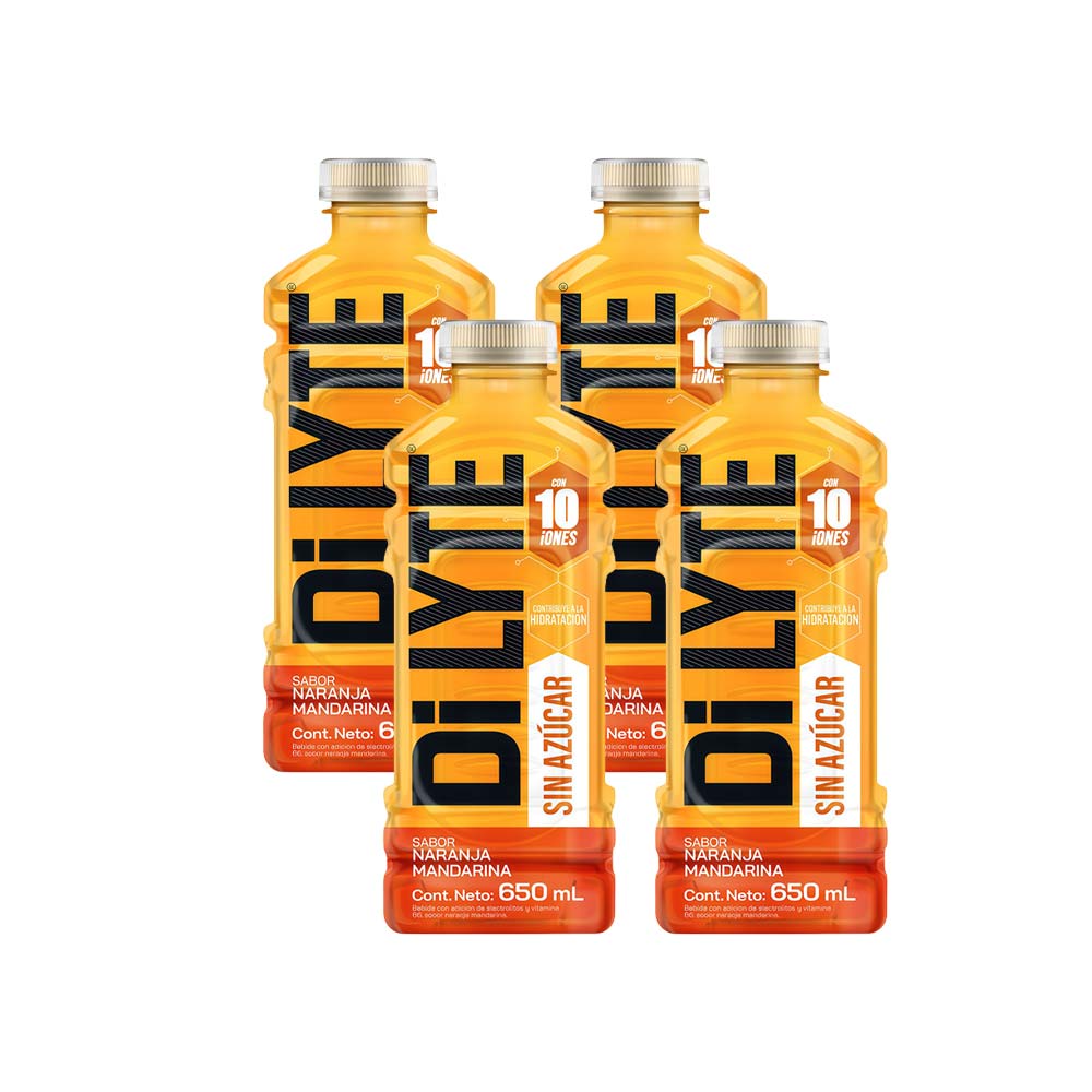 Bebida Rehidratante DILYTE Sabor a Mandarina y Naranja sin Azúcar Botella 650ml x 6un