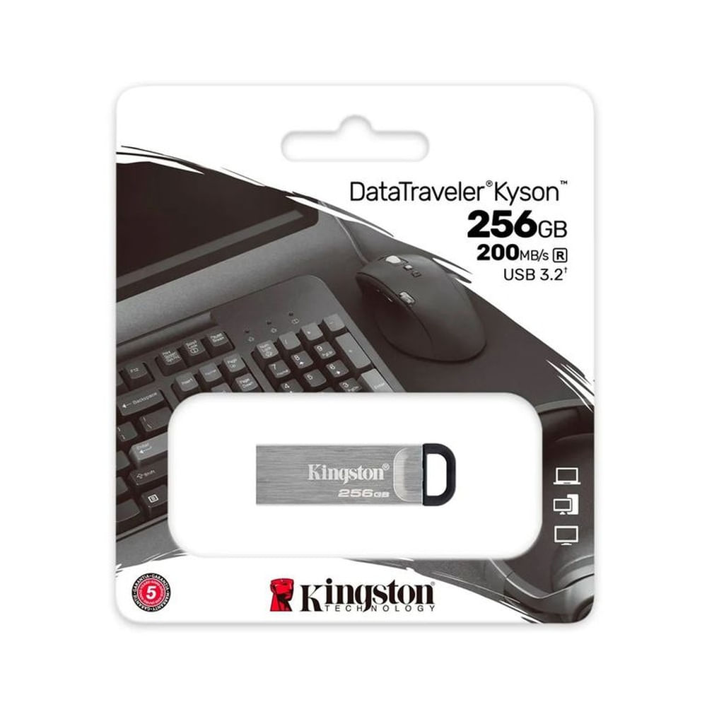 Memoria Usb 256Gb Kingston lica PlaKyson Metáteada - Alta Velocidad Y Diseño Elegante