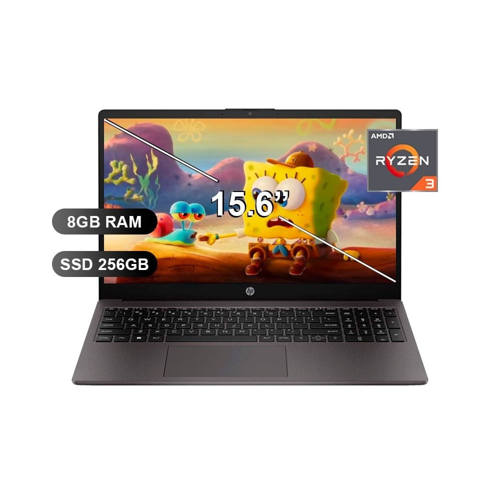 LAPTOP HP 255 G10 RYZEN 3-7320U/ 8GB/ SSD256GB/ FREE/ 15.6/ A9BS1LT