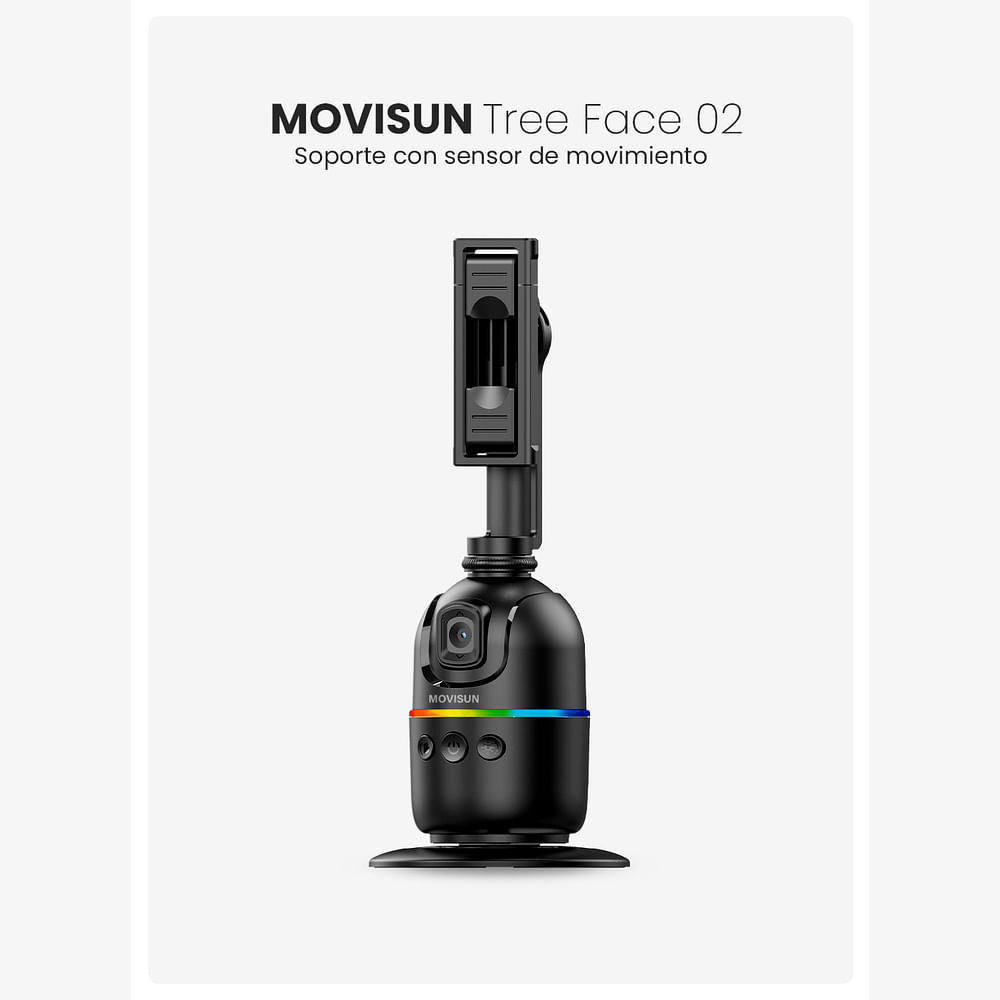 Soporte Inteligente MOVISUN Tree Face 02 con Seguimiento Facial IA Giro 360 Soporte Removible
