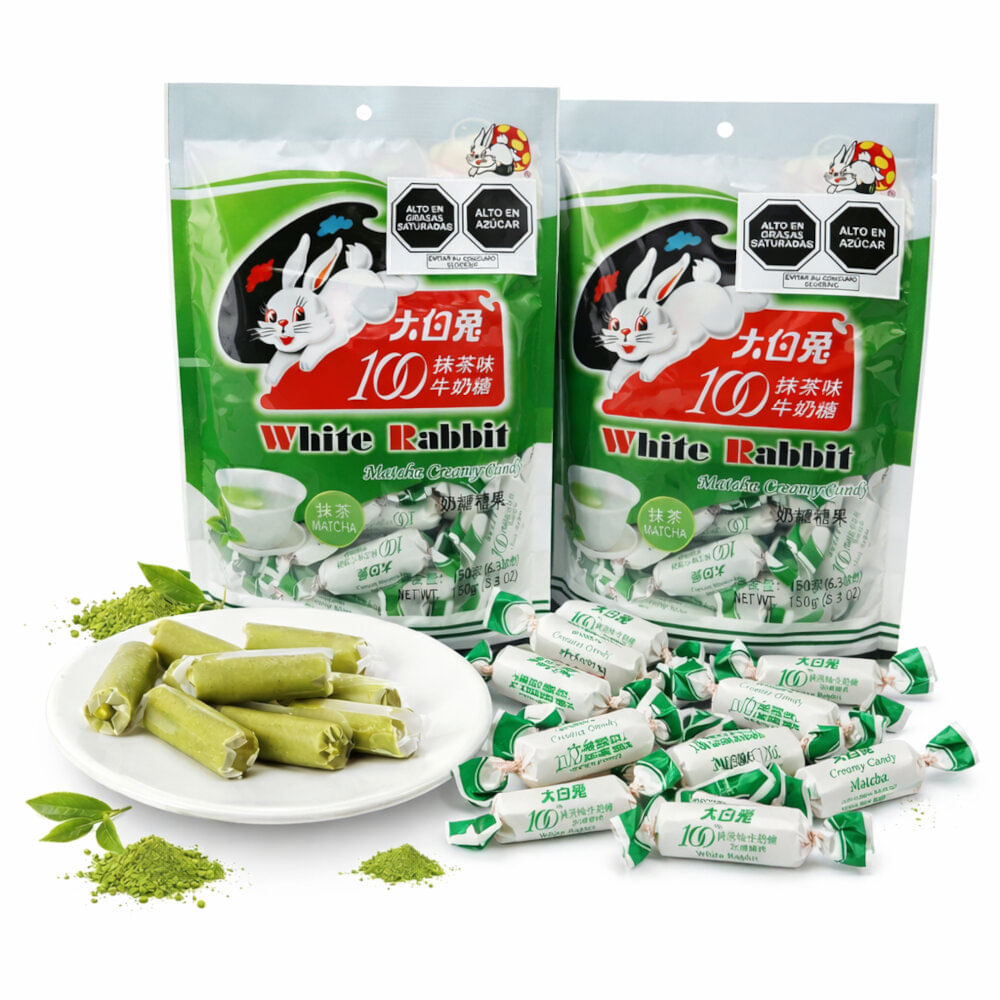 Pack Caramelos Cremoso De Leche y Matcha 2u de 150gr White Rabbit cream candy