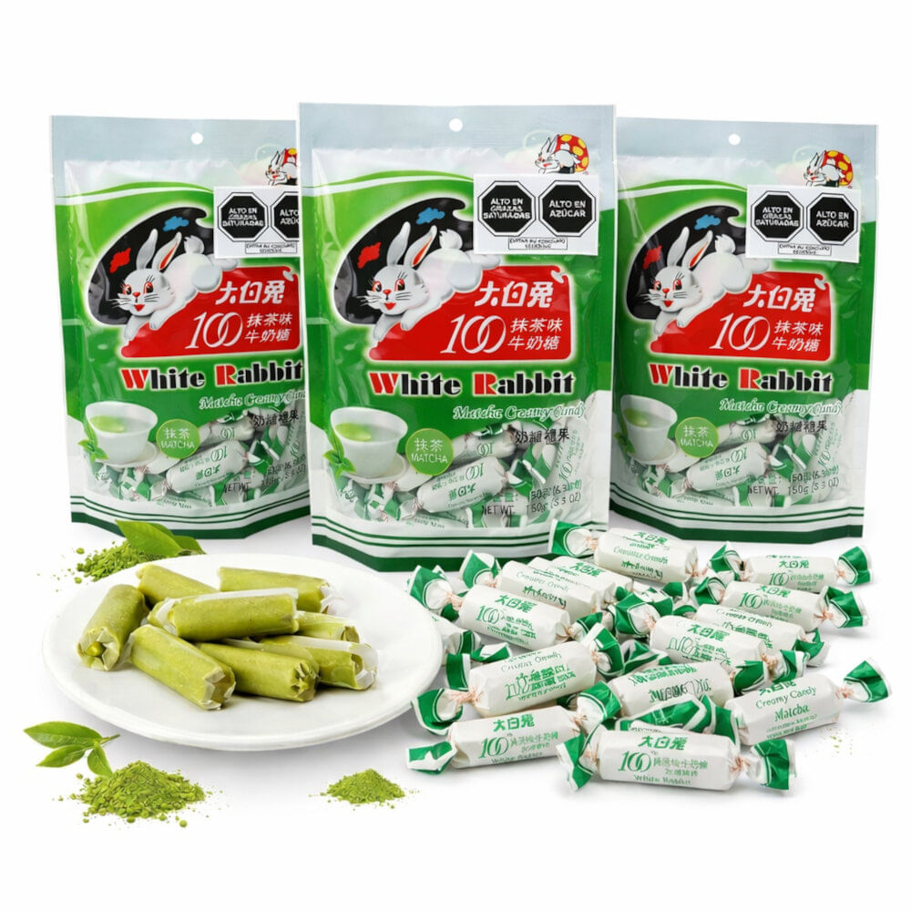 Pack Caramelos Cremoso De Leche y Matcha 3u de 150gr White Rabbit Cream Candy
