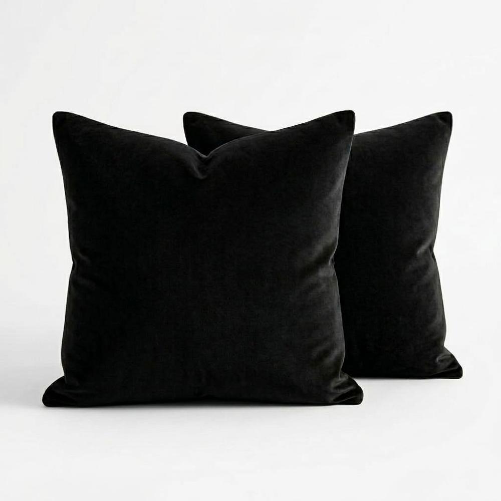 Set 2 Cojines Zalmohadas Velvet Soft 50x50 Color Negro