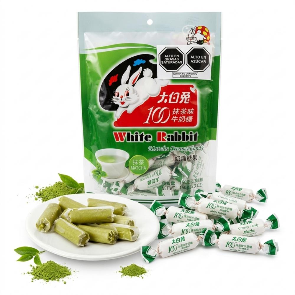 Caramelos Cremoso De Leche y Matcha de 150gr White Rabbit Cream Candy