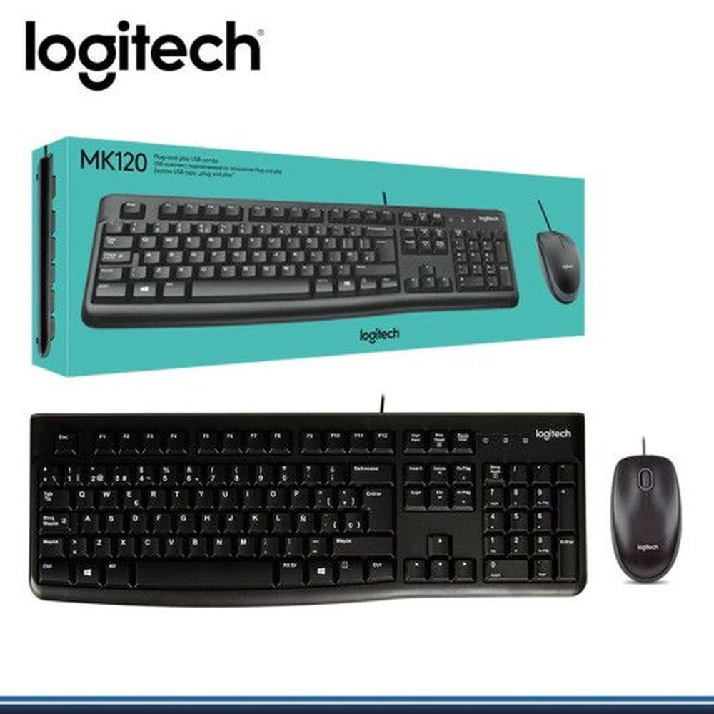 Kit Teclado Y Mouse Logitech MK120 Alambrico USB