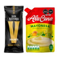 Pack Fideos Spaghetti DON VITTORIO Bolsa 950g + Mayonesa ALACENA Doypack 850g