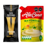 Pack Fideos Fettuccini DON VITTORIO Bolsa 950g + Mayonesa ALACENA Doypack 850g