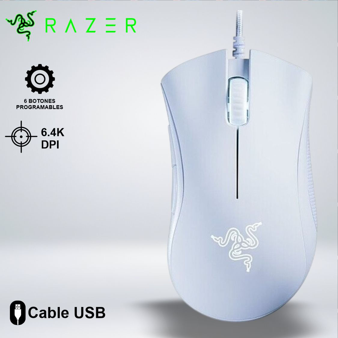 MOUSE GAMER RAZER DEATHADDER ESSENTIAL 6400DPI ERGONOMICO  USB