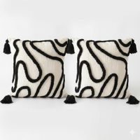 Set 2 Fundas Zalmohadas Línea Ébano 45x45 cm