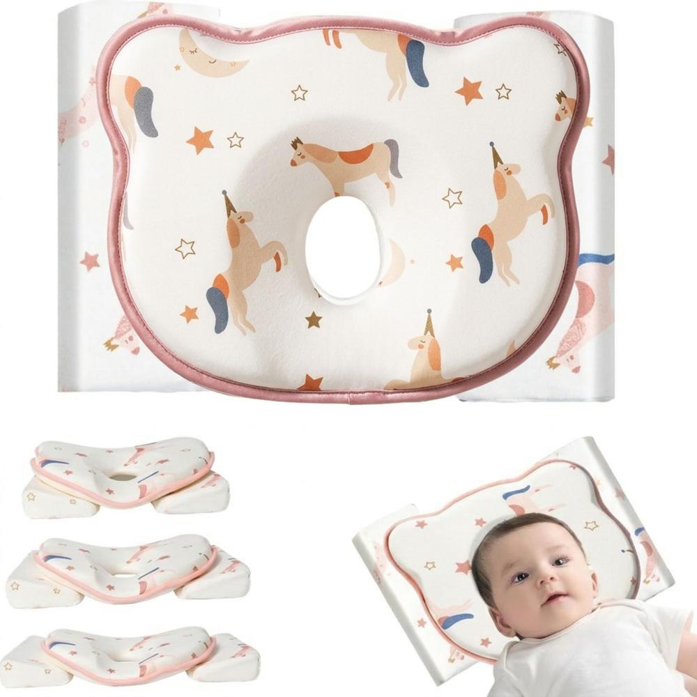 Almohadas 3 en 1 Ortopedica para Bebe Previene Cabeza plana con Sistema Antivuelco Niña U